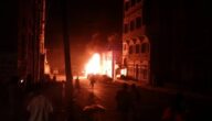 قناة المسيرة إنفجار سيارة مفخخة في الجراف بالقرب من مسجد المؤيد