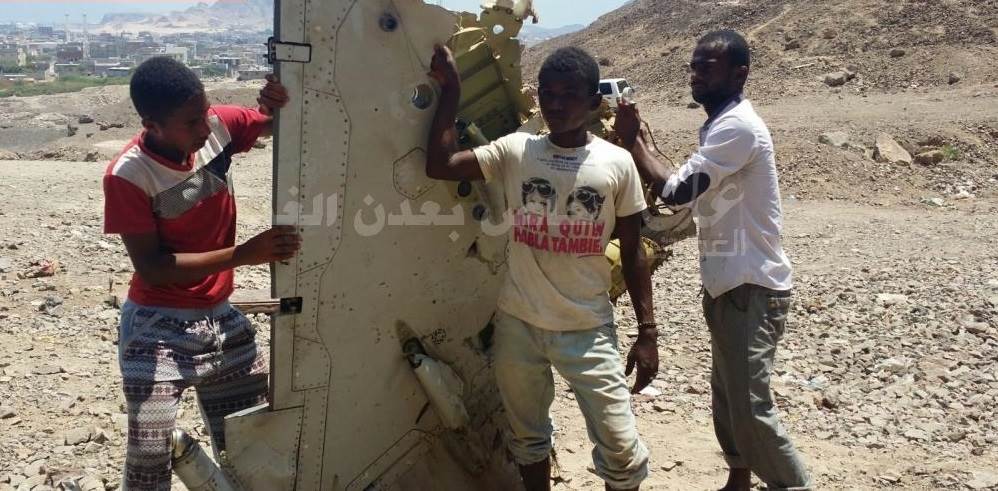 الإمارات تعلن عن فقدها طائرة حربية مقاتلة في اليمن أخبار الإمارات 15-3-2016 1 صورة الطائرة الإماراتية بعد تحطيمها
