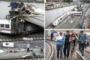تحطكم قطار في اسبانيا Spain Train Crash